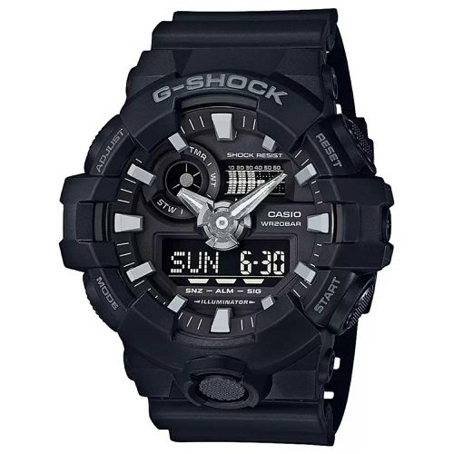 Men's Quartz Watch - G-Shock Black Analog-Digital Dial Resin Strap / GA700-1B - Casio - Modalova