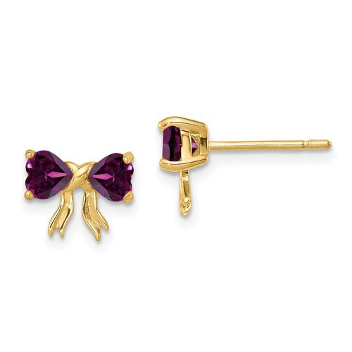 K Gold Polished Rhodolite Bow Post Earrings - Jewelry - Modalova