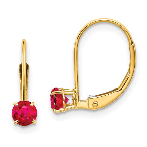 K 4mm Round July/Ruby Leverback Earrings - Jewelry - Modalova