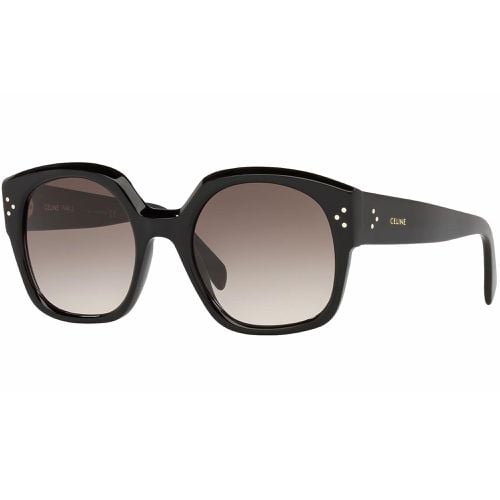 Women's Sunglasses - Full Rim Shiny Black Acetate Square Frame / CL40168I 01F - Celine - Modalova