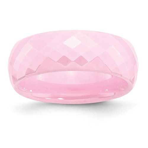 Ceramic Pink Faceted 7.5mm Polished Band - Chisel - Modalova