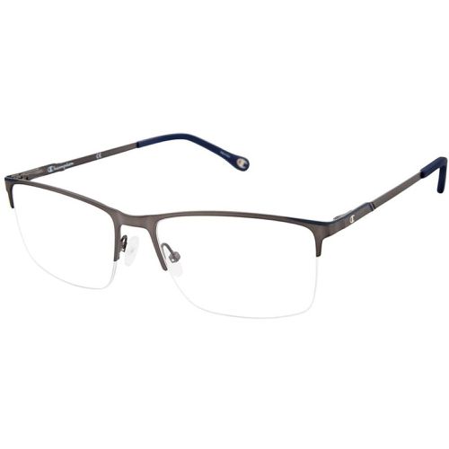 Men's Eyeglasses - Gunmetal Rectangular Half Rim Metal Frame / CU4016 C02 - Champion - Modalova