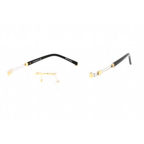 Men's Eyeglasses - Shiny Gold/Silver Titanium Rectangular Frame / PC75091 C03 - Charriol - Modalova
