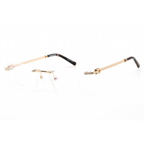 Men's Eyeglasses - Shiny Light Gold Titanium Rectangular Frame / PC75081 C03 - Charriol - Modalova