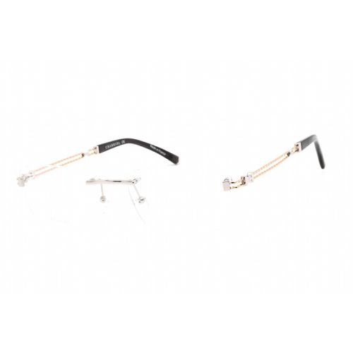 Men's Eyeglasses - Shiny Silver/Gold Titanium Rectangular Frame / PC75088 C02 - Charriol - Modalova