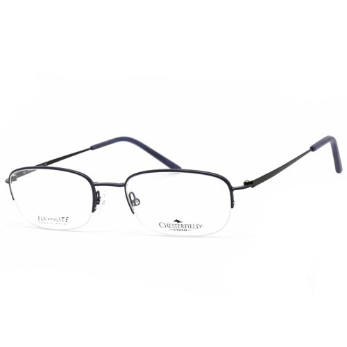 Men's Eyeglasses - Blue Matte Oval Metal Frame Clear Lens / 877 0EE1 00 - Chesterfield - Modalova