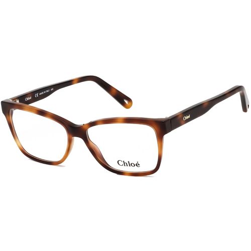Women's Eyeglasses - Clear Lens Full Rim Havana Rectangular Frame / CE2747 218 - Chloe - Modalova