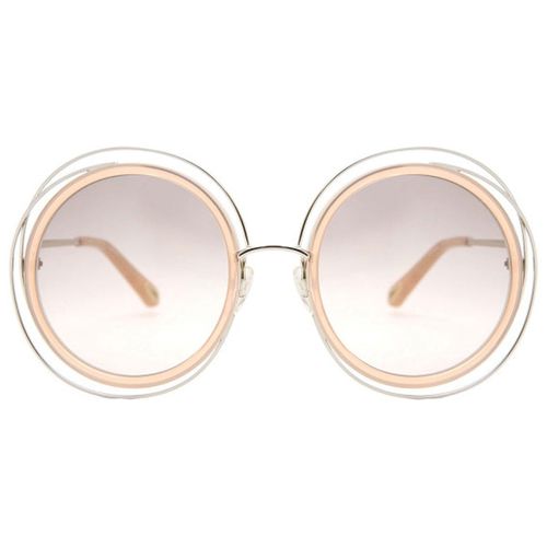 Women's Sunglasses - Gold and Transparent Peach Frame / 120SD-724-58-23-135 - Chloe - Modalova