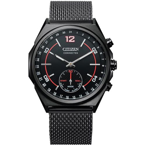 Men's Bracelet Watch - Connected Black Dial Stainless Steel Mesh / CX0005-78E - Citizen - Modalova