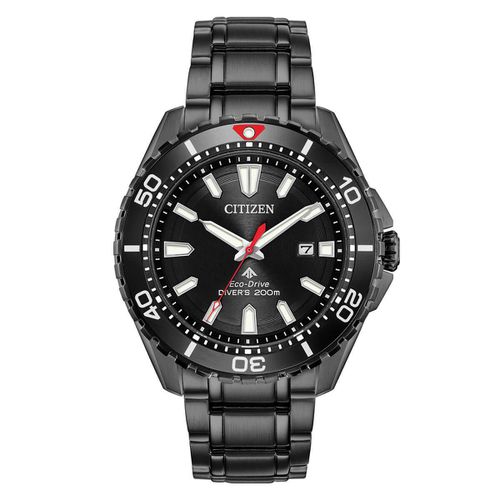 Men's Bracelet Watch - Promaster Diver Black Dial Black IP Steel / BN0195-54E - Citizen - Modalova