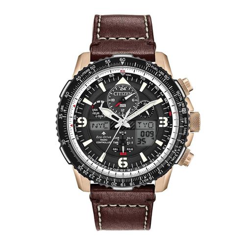 Men's Chronograph Watch - Promaster Skyhawk A-T Brown Strap / JY8076-07E - Citizen - Modalova