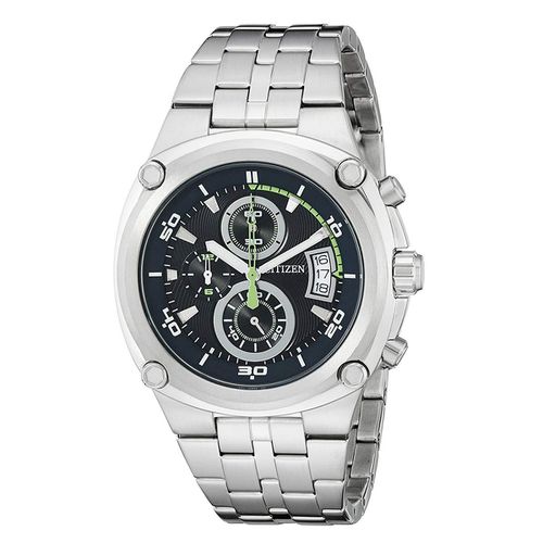 Men's Chronograph Watch - Quartz Black Dial Steel Bracelet / AN3450-84L - Citizen - Modalova