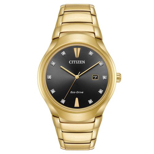 Men's Diamond Watch - Paradigm Eco-Drive Yellow Gold Steel / AW1552-54E - Citizen - Modalova