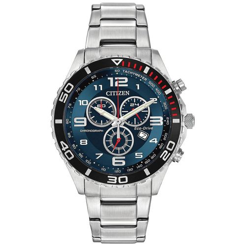 Men's Eco-Drive Watch - Blue Dial Stainless Steel Bracelet / AT2121-50L - Citizen - Modalova