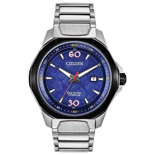 Men's Eco-Drive Watch - Marvel Blue Dial Titanium Bracelet / AW1548-86W - Citizen - Modalova