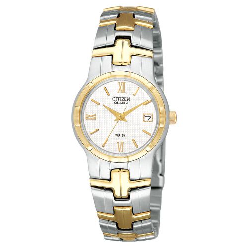 EU2434-59A Women's Quartz White Dial Two Tone Stainless Steel Bracelet Watch - Citizen - Modalova