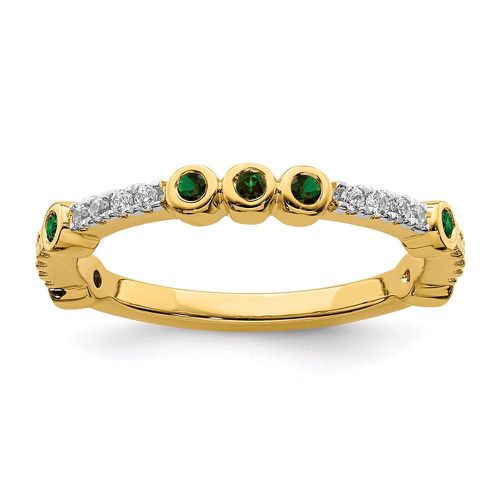 K Created Emerald and Diamond Ring - Stackable Expressions - Modalova