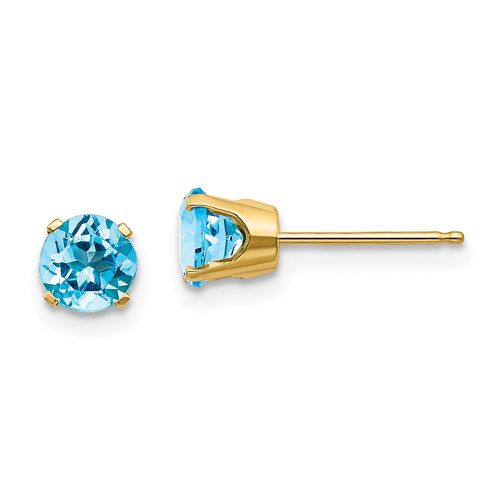 K 5mm Blue Topaz Earrings - December - Jewelry - Modalova