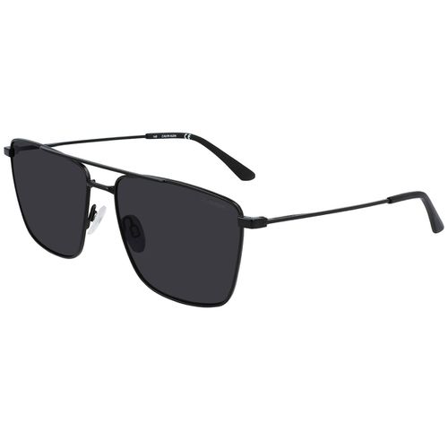 Unisex Sunglasses - Gray Lens Charcoal Metal Square Frame / CK21116S 006 - Calvin Klein - Modalova