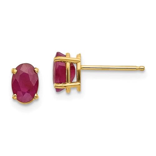 K 6x4 Oval July/Ruby Post Earrings - Jewelry - Modalova