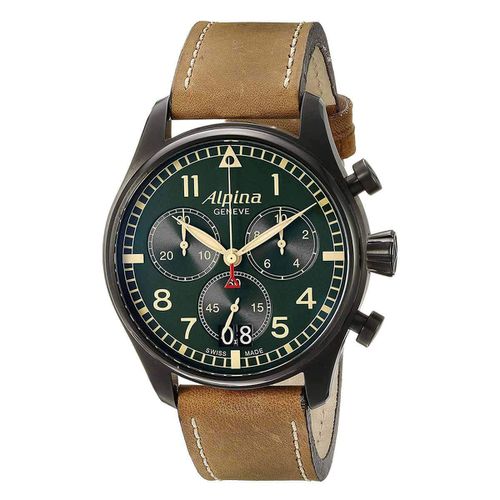 Men's Strap Watch - Startimer Pilot Chronograph Big Date Swiss / AL-372GR4FBS6 - Alpina - Modalova