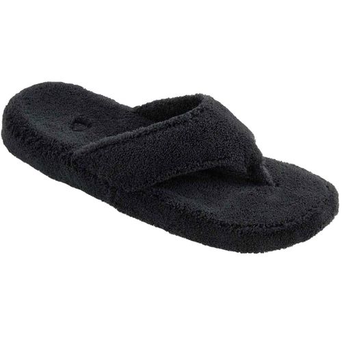 Women's Slippers - Contoured Footbed Spa Thong, Black, Small / A10454AAAWS - Acorn - Modalova