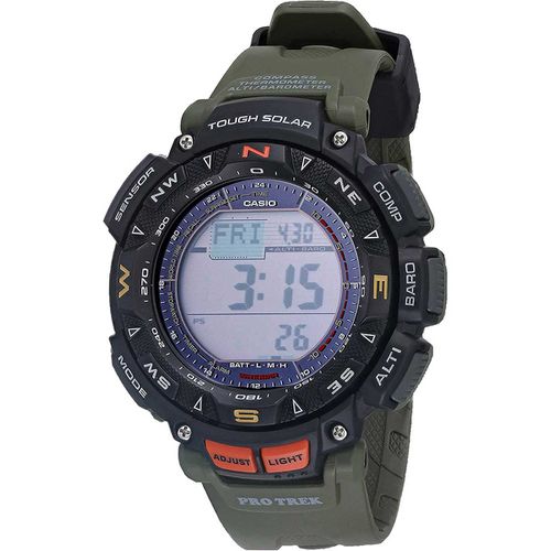 Men's Quartz Watch - Protrek Alarm Digital Dial Green Resin Strap / PRG240-3 - Casio - Modalova