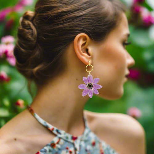 Flower Earrings Made From Anemone Petals - Crafts of Soul - Modalova