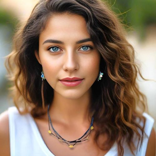 Blue Necklace with Gold Sea Elements - Onirolithi - Modalova