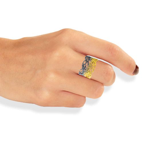 Gold & Black Plated Silver Ring - Tina Kotsoni - Modalova