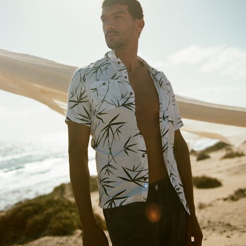 Men's Short Sleeve Beach Shirt / Optic Bamboo - Size: S - Superdry - Modalova