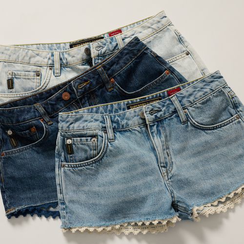 Women's Denim Hot Shorts Light Blue / Spring Vintage Custom - Size: 25 - Superdry - Modalova