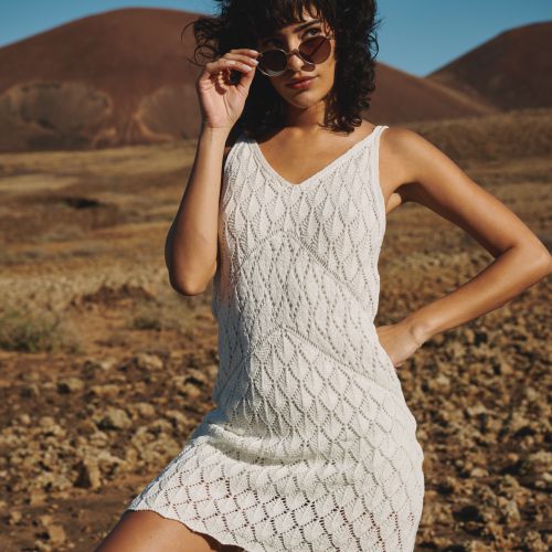 Women's Crochet Cami Mini Dress White / Desert Bone Off White - Size: 12 - Superdry - Modalova