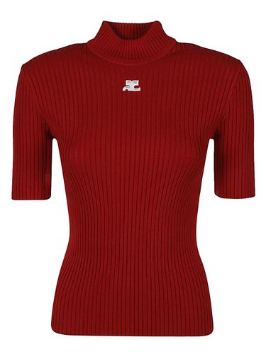 COURRÃGES - Logo High Neck Sweater - CourrÃ¨ges - Modalova