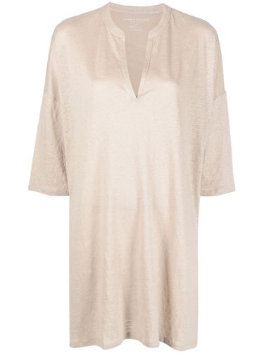 Sleeve Linen Blend Tunic Dress - Majestic - Modalova