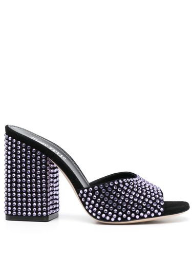 Anja Crystal Embellished Suede Mules - Paris Texas - Modalova