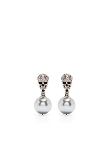 Skull Pearl PavÃ© Earrings - Alexander McQueen - Modalova