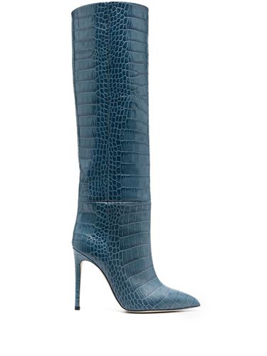 Leather Crocodile-embossed Boots - Paris Texas - Modalova