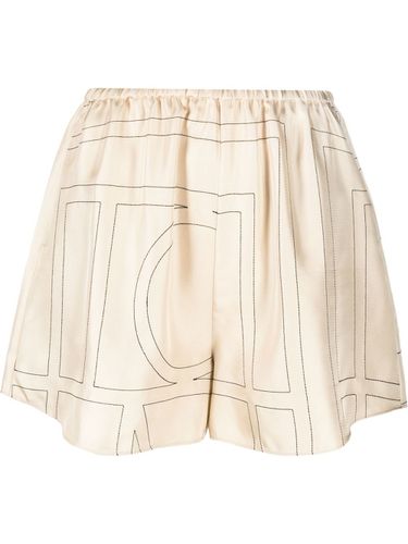 Monogram Silk Pajama Shorts - Toteme - Modalova