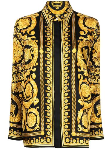 VERSACE - Baroque Print Silk Shirt - Versace - Modalova