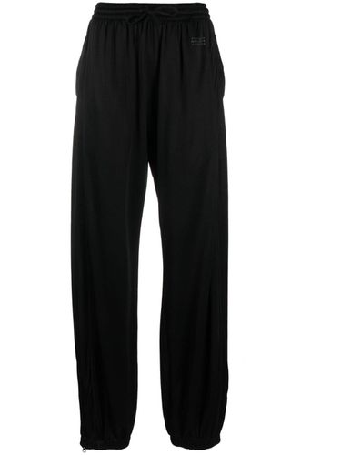 Wide-leg cotton-blend sweatpants in black - MM 6 Maison Margiela