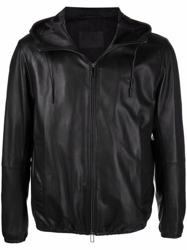 Leather Blouson Jacket - Emporio Armani - Modalova