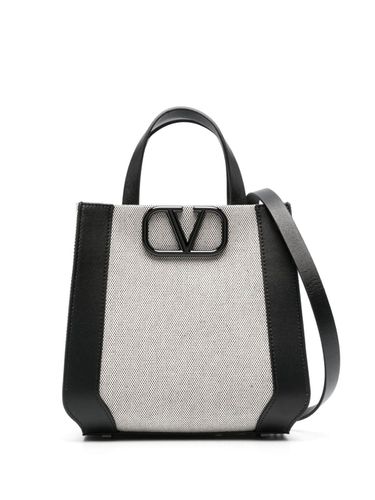 Vlogo Canvas And Leather Handbag - Valentino Garavani - Modalova