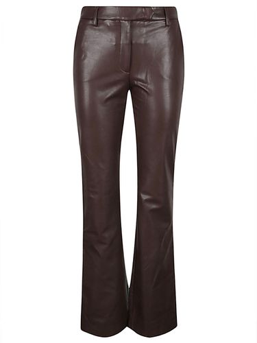 Faux Leather Flared Trousers - True Royal - Modalova