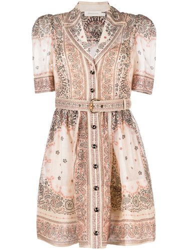 Bandana Print Linen And Silk Blend Mini Shirt Dress - Zimmermann - Modalova
