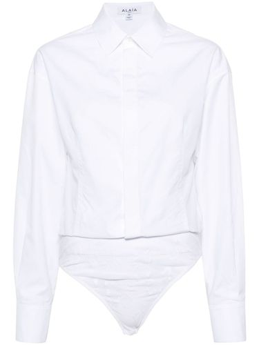 ALAÏA - Cotton Shirt Bodysuit - AlaÏa - Modalova
