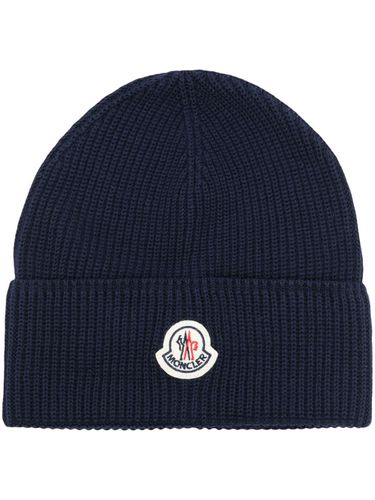 MONCLER - Logo Cotton Beanie - Moncler - Modalova