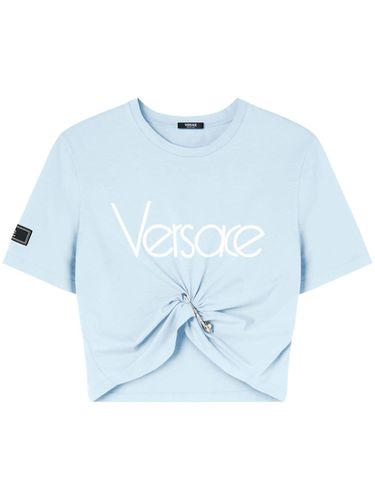 Logo Cotton Cropped T-shirt - Versace - Modalova