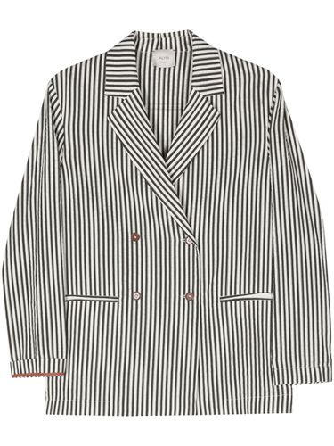 Striped Double-breasted Jacket - Alysi - Modalova