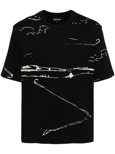 Printed Cotton T-shirt - Emporio Armani - Modalova